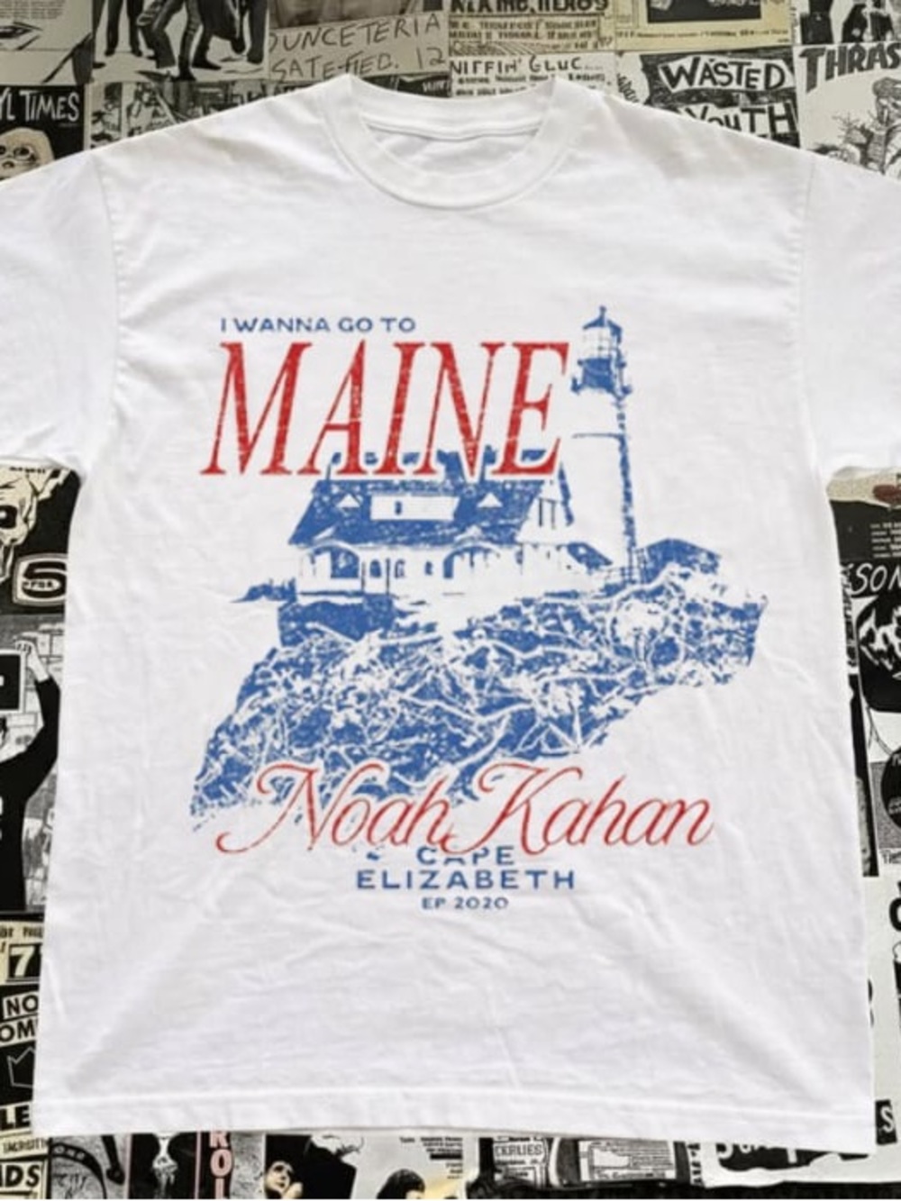 Noah Kahan 'I Wanna Go To Maine' Graphic Tee - White